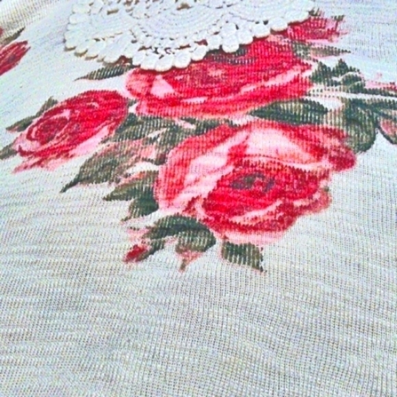 Go Wild 2x Pink And White Floral Long Sleeve Top - Picture 4 of 4